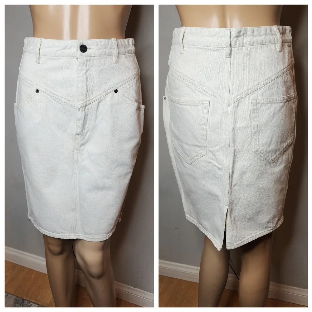 Isabel Marant Off White Denim Skirt Size 38 (Size 6) 100%‎ Cotton